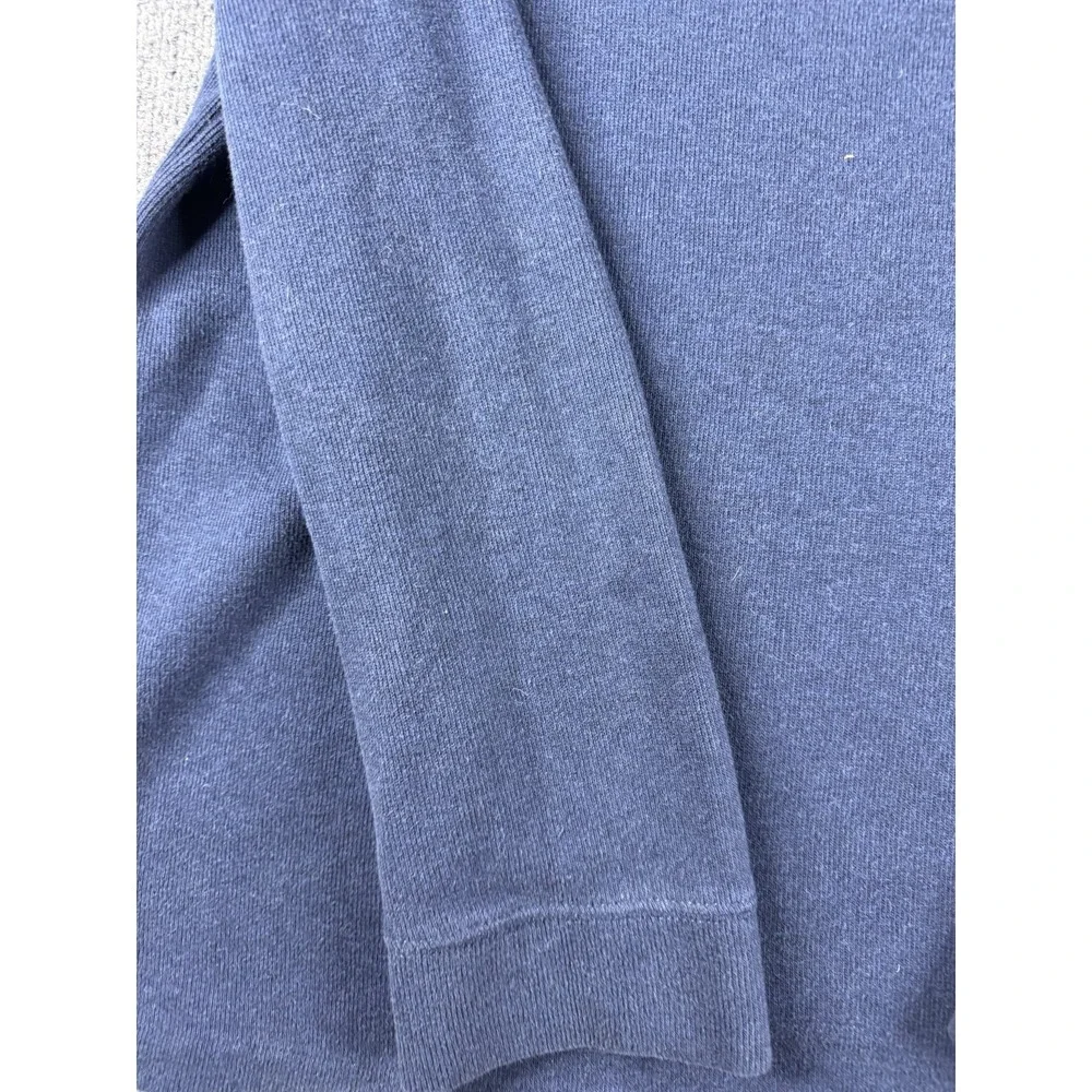 VINTAGE Polo Ralph Lauren Sweater Mens XL Blue 1/4 Zip Pullover Mock Neck Cotton